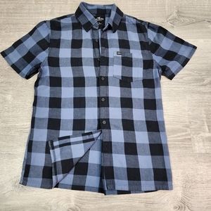 HOLLISTER Blue Black Plaid Buffalo Check Button Down Shirt Men's Small